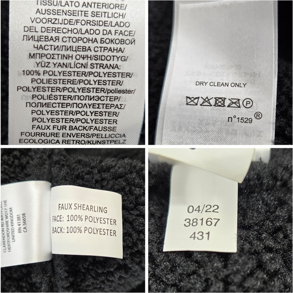 Laruen Ralph Lauren Faux Shearling Toggle Buttoned Black Coat - Picture 13 of 16